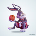 Bugs Bunny Basketball 3D Printed Figure - 13" - view 1