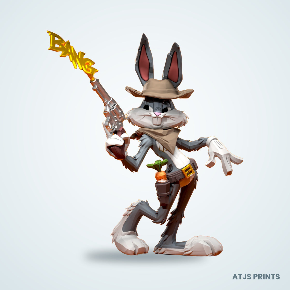 Bugs Bunny Wild West 3D Printed Figure - 12" - view 2