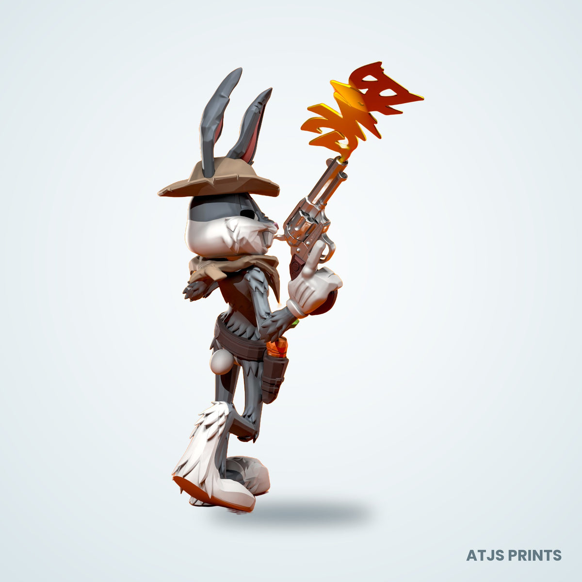 Bugs Bunny Wild West 3D Printed Figure - 12" - view 3