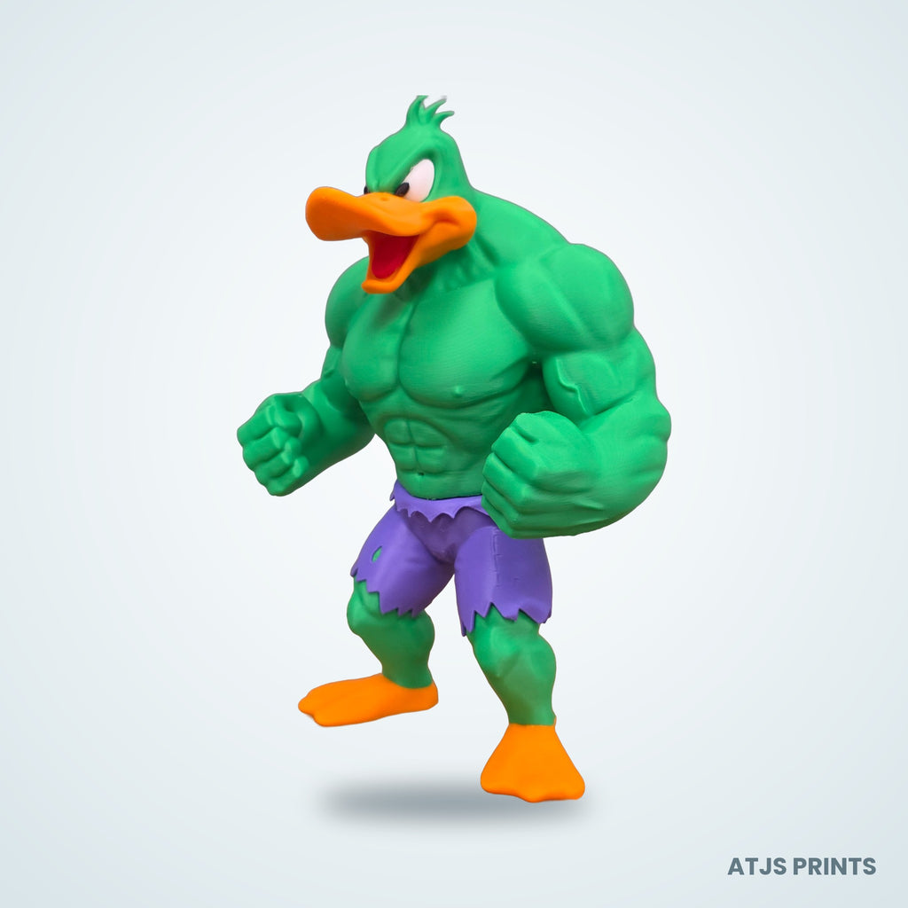 Daffy Duck as Hulk 3D Printed Figure - 19" - view 3