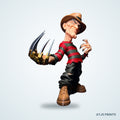 Freddy Krueger Caricature 3D Printed Figure - 15" - view 1