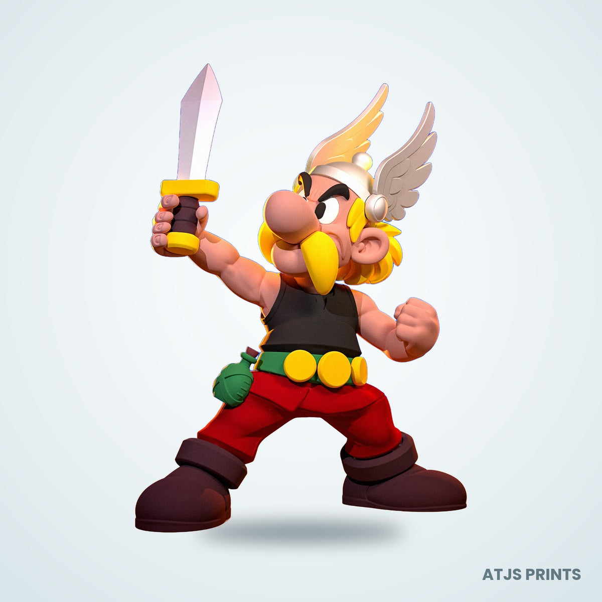 Asterix the Gaul Warrior 3D Printed Figure - 10" - view 1
