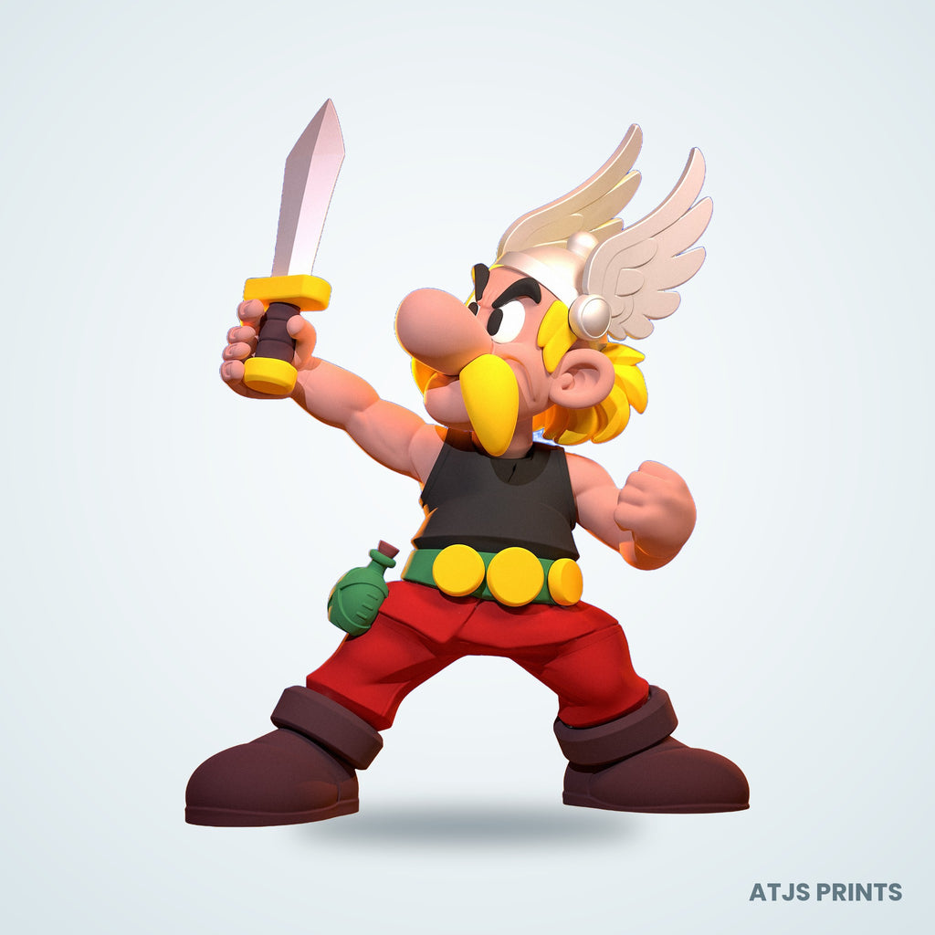 Asterix the Gaul Warrior 3D Printed Figure - 10" - view 2