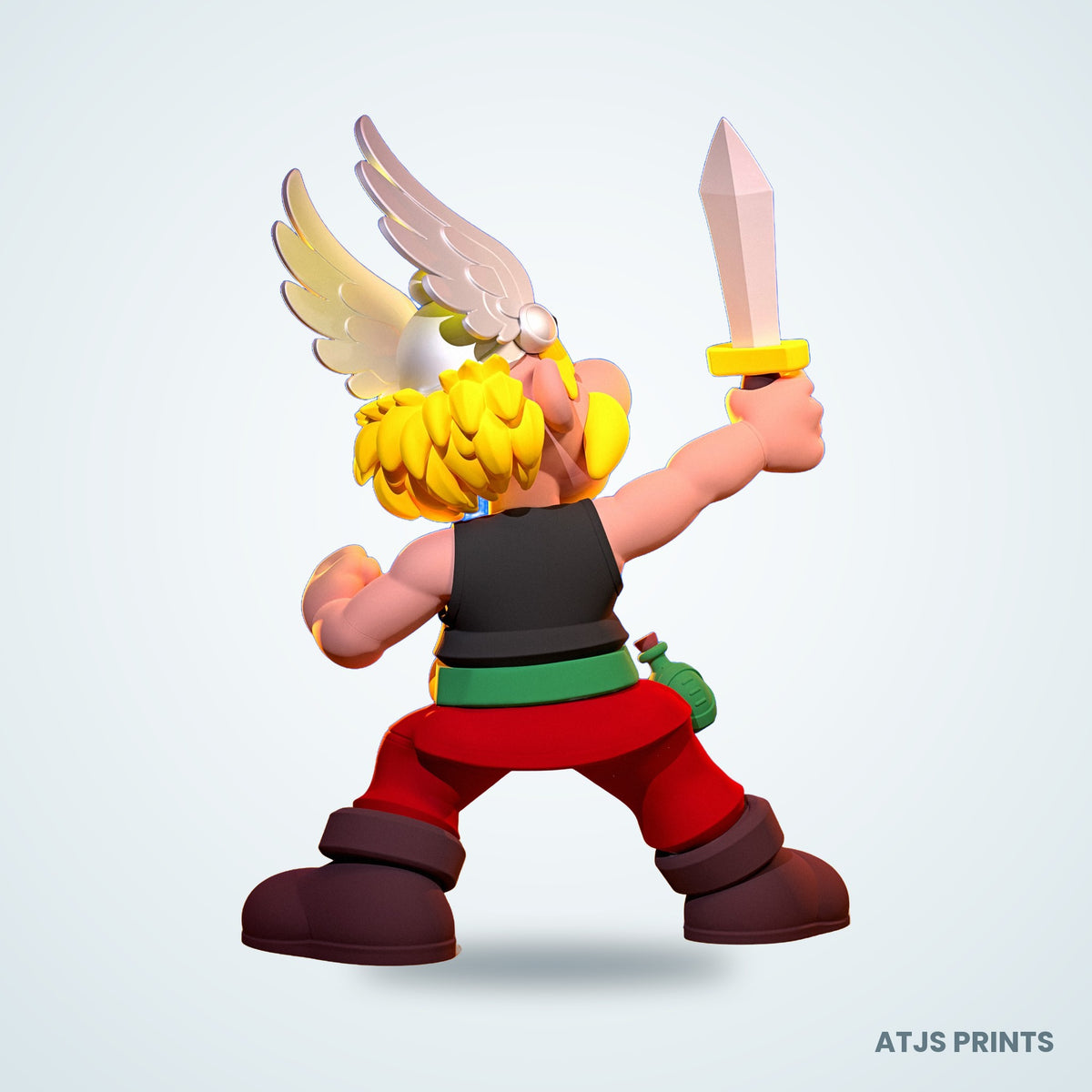 Asterix the Gaul Warrior 3D Printed Figure - 10" - view 3