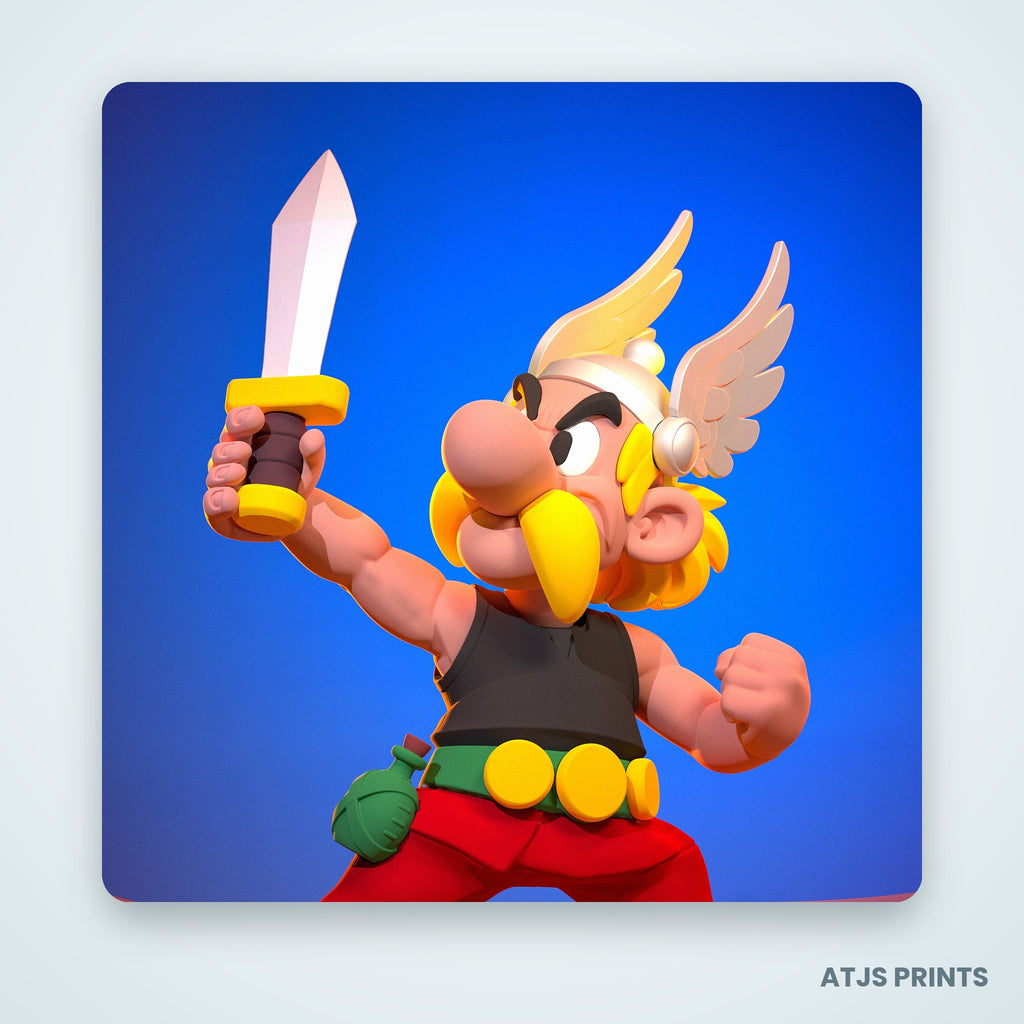 Asterix the Gaul Warrior 3D Printed Figure - 10" - view 4