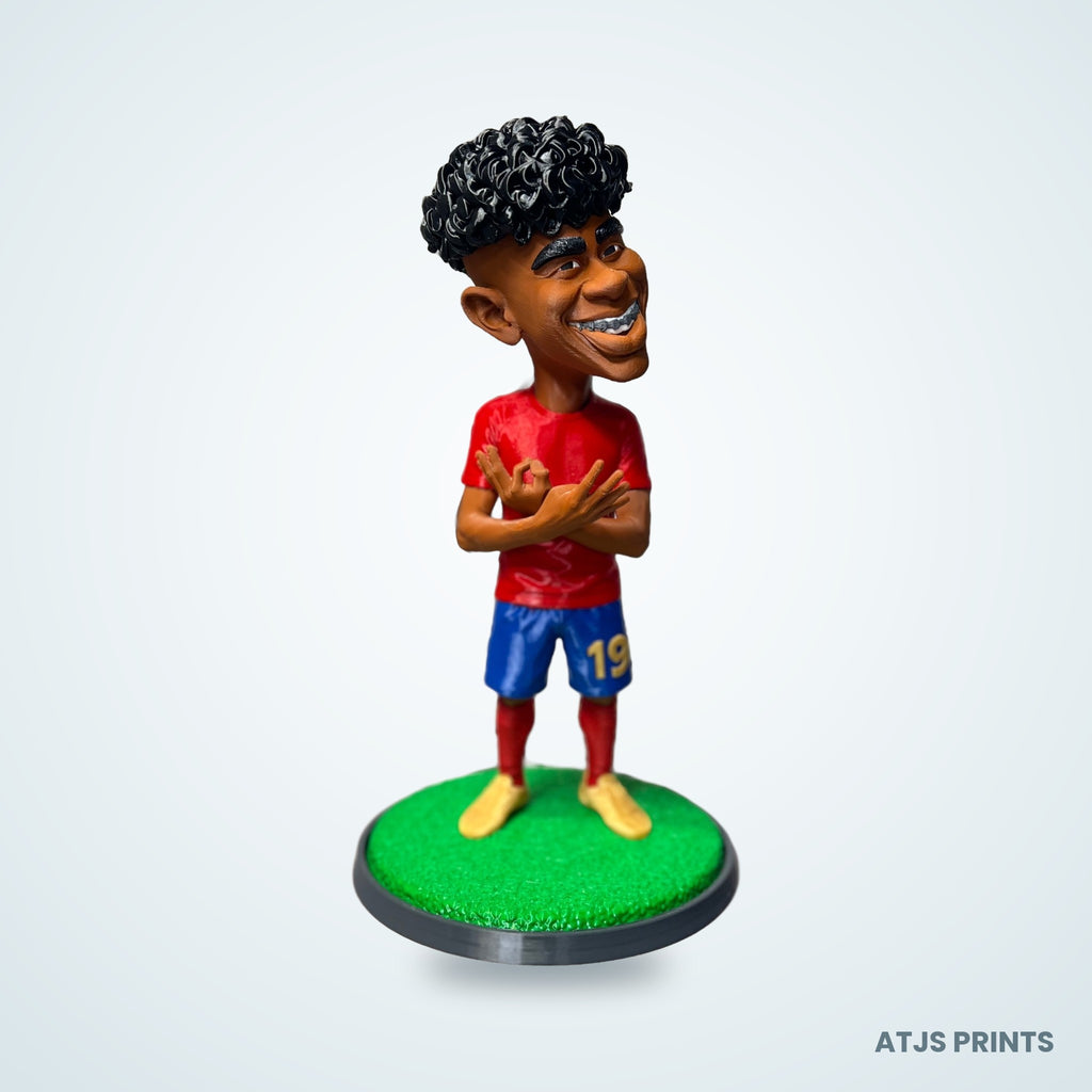 Lamine Yamal Caricature 3D Printed Figure - 11" - view 3