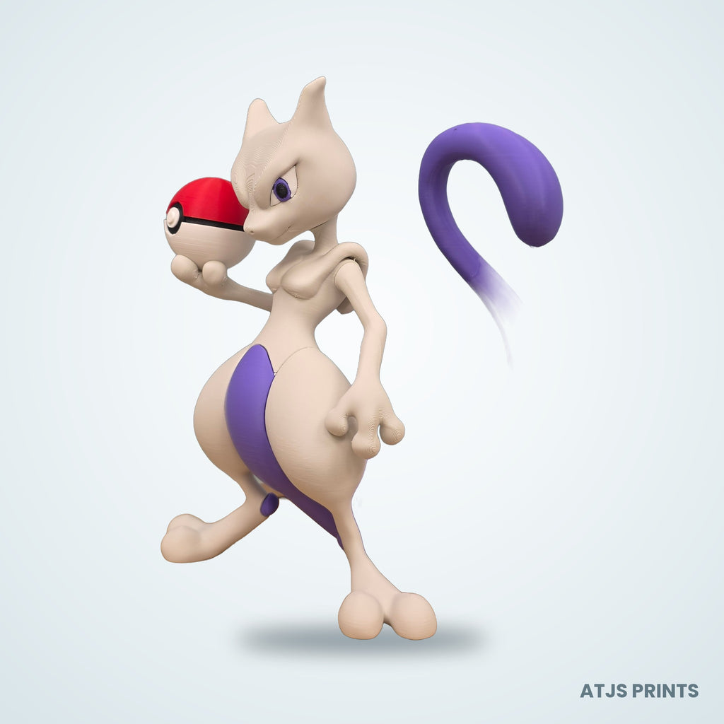 Mewtwo 3D Printed Figure - 16" - view 3