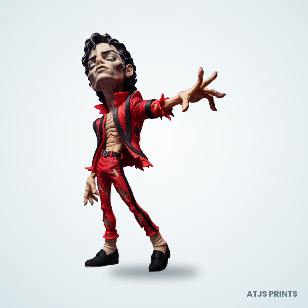 Michael Jackson Zombie Caricature 3D Printed Figure - 15" - view 2