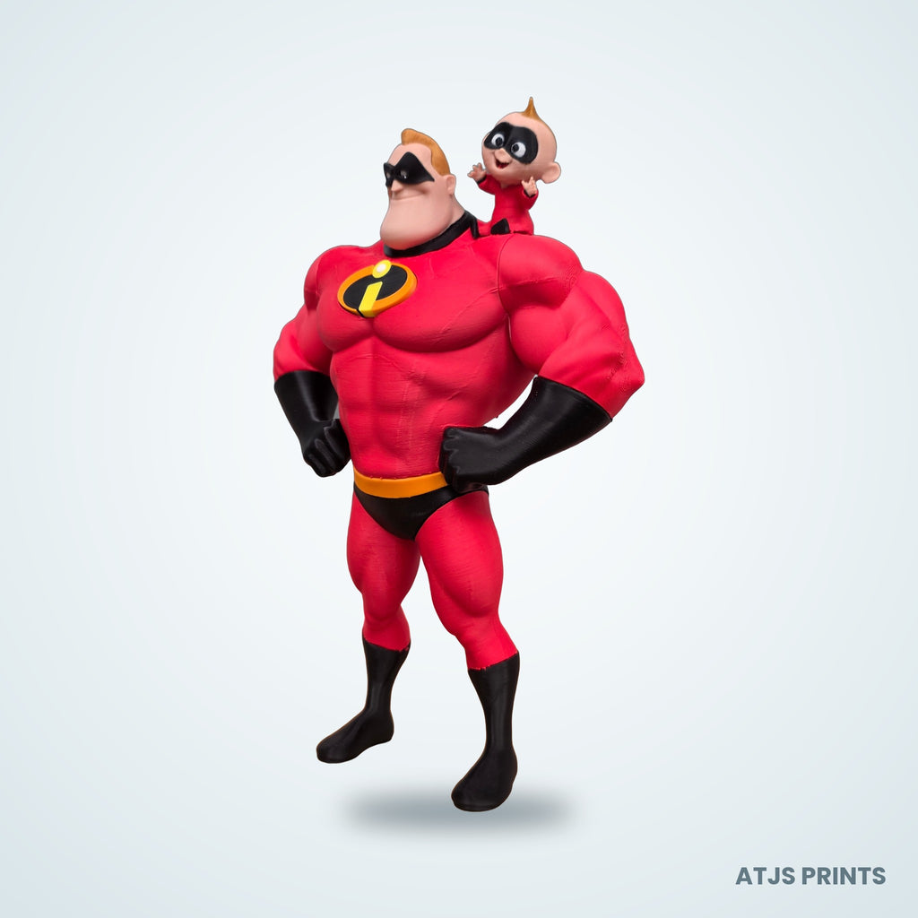 Mr. Incredible & Jack-Jack 3D Printed Figure - 18" - view 2