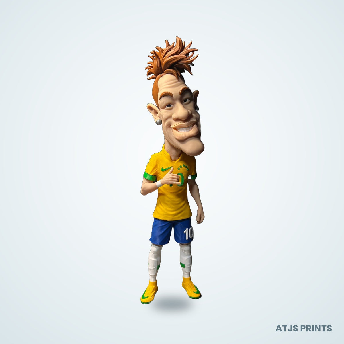 Neymar Jr. Caricature 3D Printed Figure - 15" - view 1