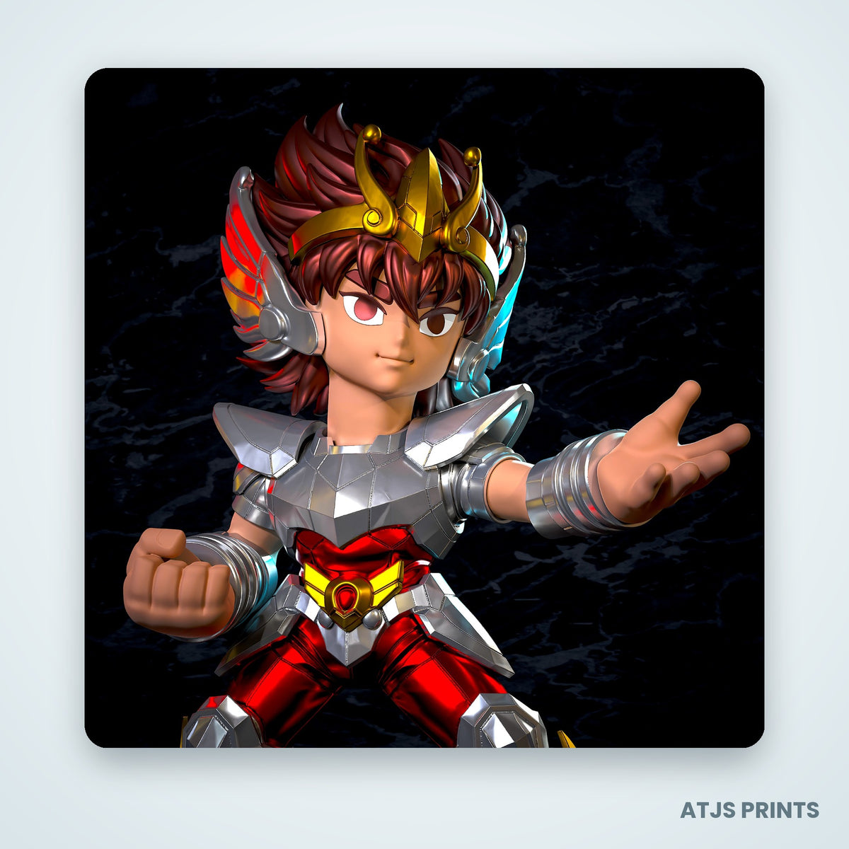 Pegasus Seiya (Saint Seiya) 3D Printed Figure - 13" - view 5