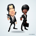 Pulp Fiction Hitmen Caricature 3D Printed Figure Set (2 Figures) - 15" - view 1