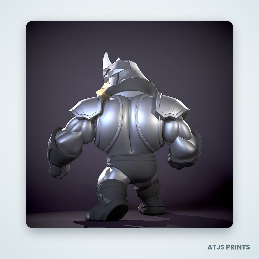Rhino 3D Printed Figure - 12" - view 3