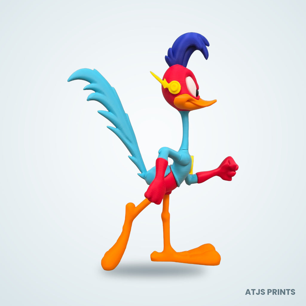 Road Runner as The Flash 3D Printed Figure - 21" - view 3