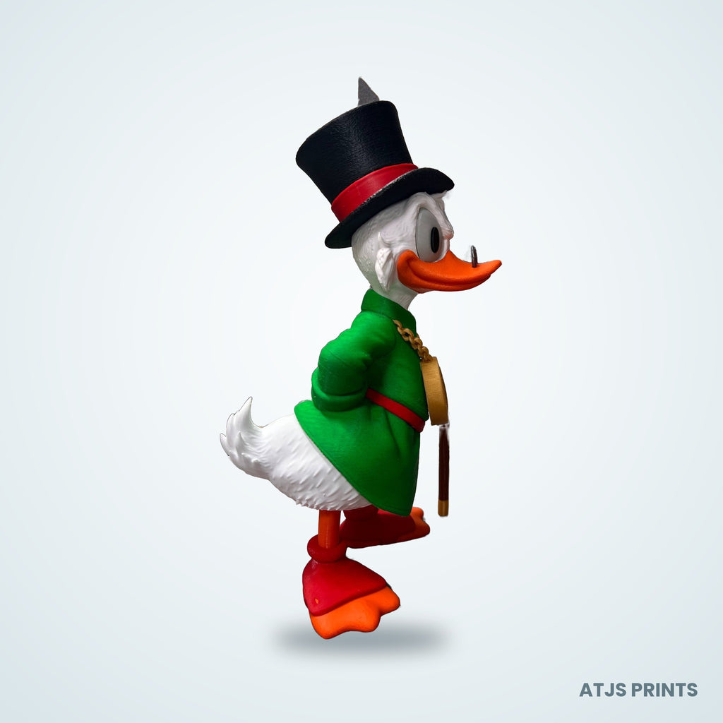 Scrooge McDuck with Bitcoin Caricature 3D Printed Figure - 11" - view 4