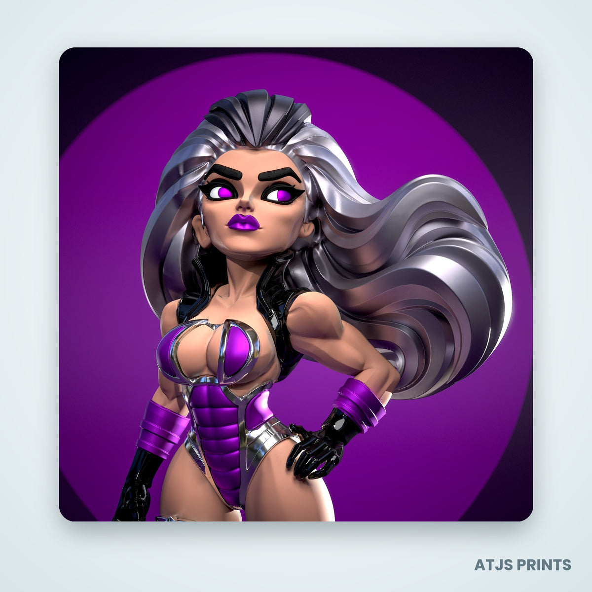 Sindel (Mortal Kombat) 3D Printed Figure - 13" - view 3