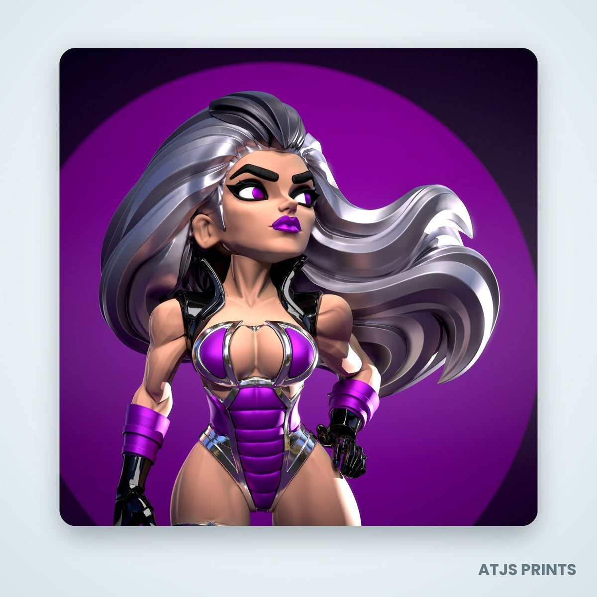 Sindel (Mortal Kombat) 3D Printed Figure - 13" - view 4