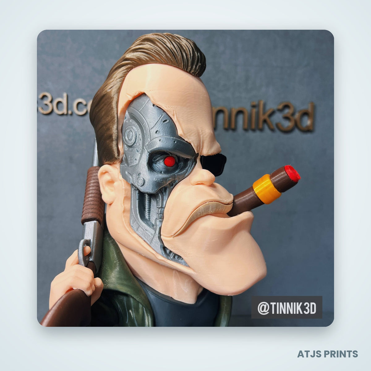 Terminator Caricature 3D Printed Figure - 15" - view 2
