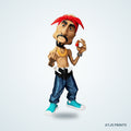 Tupac Shakur (2Pac) Caricature 3D Printed Figure - 15" - view 1