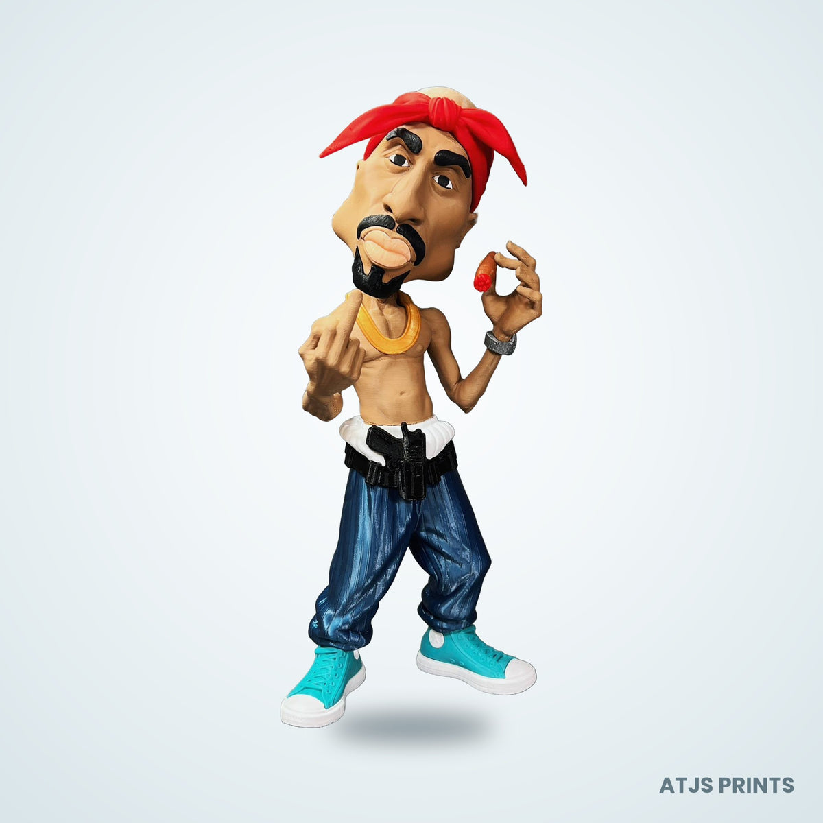 Tupac Shakur (2Pac) Caricature 3D Printed Figure - 15" - view 1