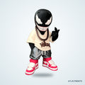 Venom Hip-Hop Style Caricature 3D Printed Figure - 15" - view 1